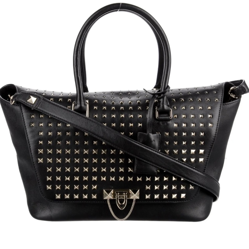 Valentino Garavani Black Leather Studded Crossbody/Shoulder Bag